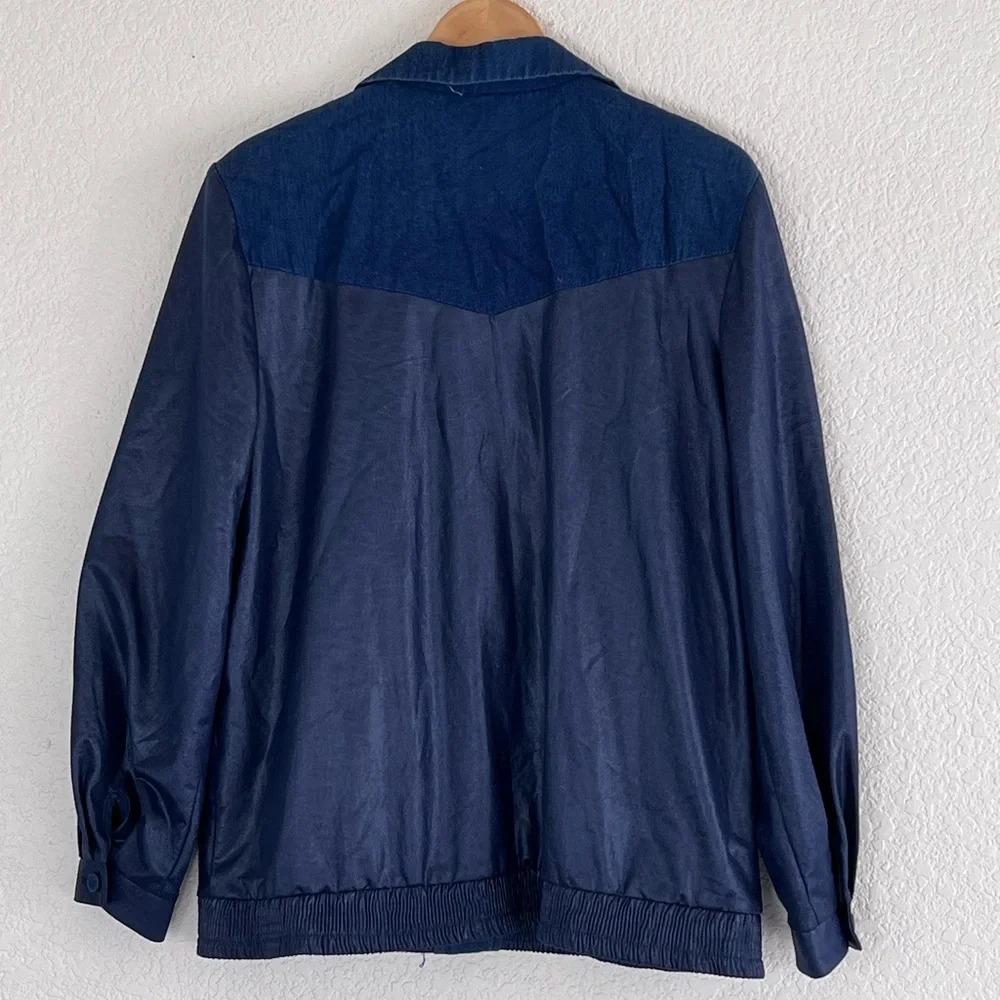 TJ | Vintage blue button front bomber lightweight jacket women’s sz extr…